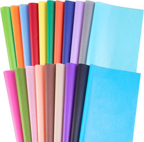 Shindel 120 Sheets Colorful Tissue Paper Bulk 20 x 14 Inch Gift Wrapping Paper for DIY Crafts Gift Box Wrapping