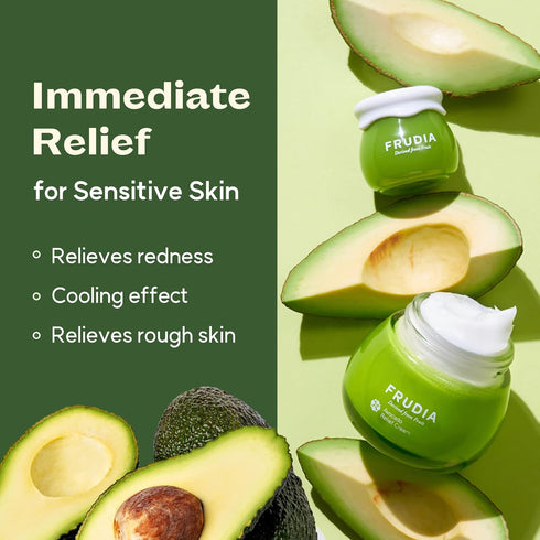 FRUDIA WELCOS Avocado Relief Cream Mini, Calming Cream with Avocado Extract, 0.33 fl oz Korean Skin Care