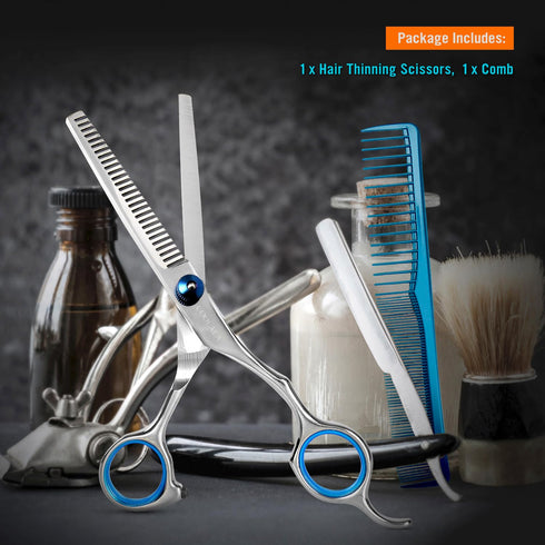 Stainless Steel Hair Cutting Scissors - 6.5 Inch Professional Thinning Shears for Family Use, Man Woman Kids