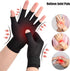 Copper Wrist Compression Arthritis Gloves (1 Pair), Fingerless Glove with Adjustable Strap for Hand Pain Relief, Fits
