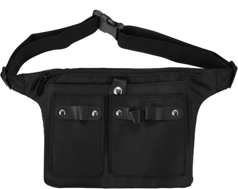 VOCOSTE Barber Hair Stylist Waist Belt, Canvas Tools Storage Apron Belt for Hairdressers, Black