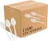 Plasticpro Cutlery - Medium Weight Disposable Plastic Teaspoons, 1000 Count (White)
