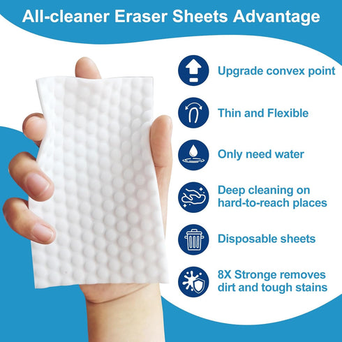 110 PCS Upgrade Convex Point Magic Sponge Eraser Sheets,Disposable Portable Magic Cleaning Eraser Thin Wipes for kitchenware Bathroom Faucets Ceramic Articles Car Interiors Hard-to-Reach Places by Zomum