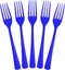 50 Pcs Heavy Duty Dark Blue Disposable Plastic Forks, Dark Blue Plastic Cutlery