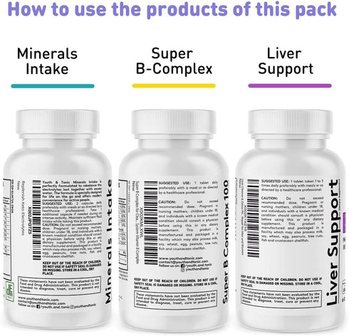 Liver Support & Morning Pills - After Party Supplement Kit with Milk Thistle + Electrolytes & B Complex Vitamins