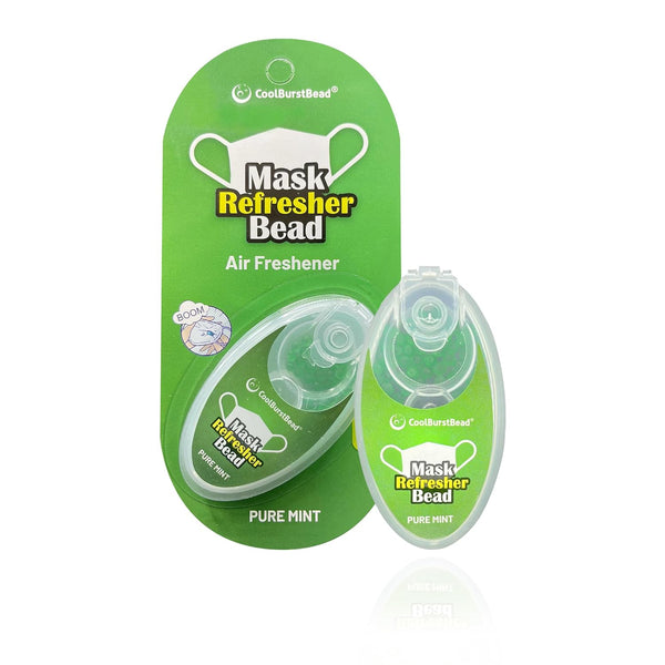 Face Mask Refresher with Natural Essential Oils, Long-Lasting Strong Fragrance, 100 beads/pack, Pack of 2, Pure Mint