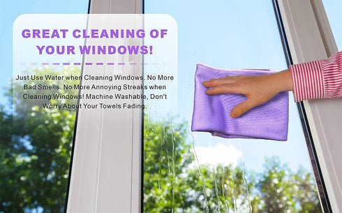 Korwex 2 Pack) Norwx Window Cleaning Cloth, Glass Cleaning Cloth, No Chemical Needed, Just Add Water Lints Streaks