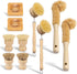 YMKWZ 10 Pcs Bamboo Dish Brush Set, Wooden Dish Brush with Long Handle