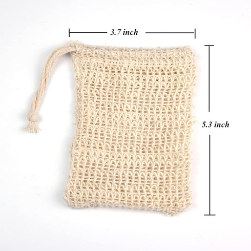 Soap Bag - 5 Packs Bar Soap Pouch, Sisal Soap Saver Bags for Exfoliating and Shower