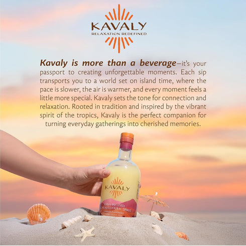 Kavaly 750 ml Non Alcoholic Kava Drink, Premium Alcohol Free Kava Infused Spirit for Social Rituals and Mocktails