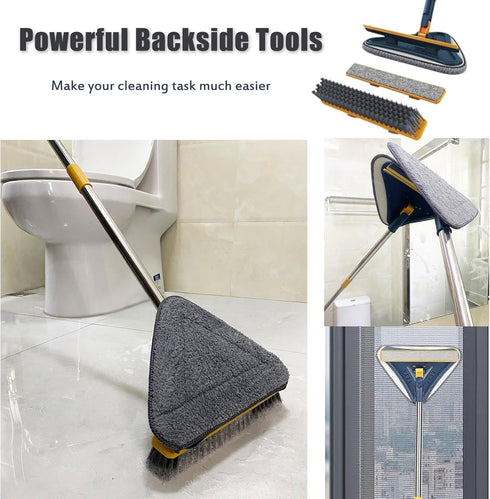 ShinyDew 5-in-1 6 Wall Cleaner Mop with Long Handle, Wall Cleaning Dust Mop with Replacement Chenille Microfiber Pads