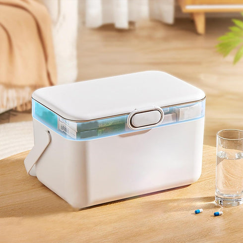 Naqqios Medication Box - Large Monthly Pill Storage Box | Medicine Box | Double Layer