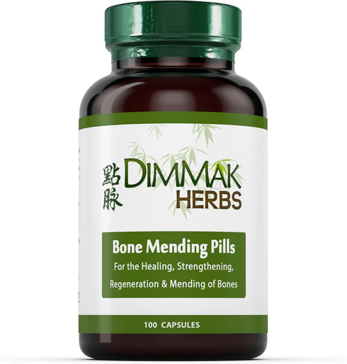 Certified Organic Bone Mending Pills by Dimmak Herbs, Bone Fracture Healing Supplement, 100 caps