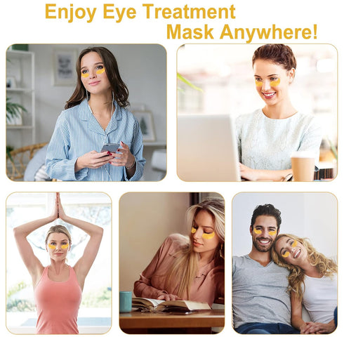 LAVONE Eye Mask-30 Pairs 24K Gold Under Eye Patches for Dark Circles and Puffiness, Reduce Wrinkles, for Women