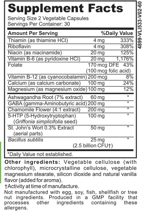 DrFormulas Mood Boost Probiotics with Stress B Complex Vitamins for Kids, Women, Men - 60 Count