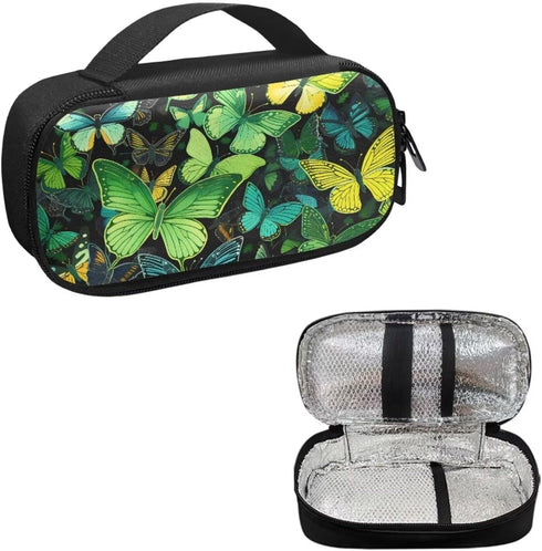 Butterfly Diabetic Supplies Travel Case for Testing Kit, Glucose Meter Storage for Insulin Pens, Test Strips, Medication