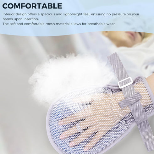 Medical Restraint Mittens with Ties for Adults, 2Pcs, Anti Scratch and Dementia Restraint Gloves