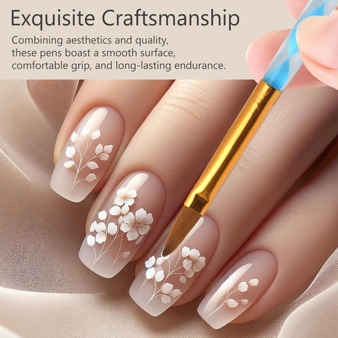 Nail Art Clean Up Brushes, 5 Pcs Painting Brushes for Nails with Flat/Oval/Fine Angled Gel Nail Brushes for Cleaning