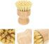 Wok Brush and Multi-Function Vegetable Scrubber, Short Handle Kitchen Pot Brush with Natural Fiber Bristles for Home