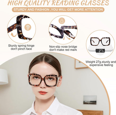 OCCI CHIARI Durable 1.5 Reading Glasses for Women, Reader 150 (1.0 to 4.0)