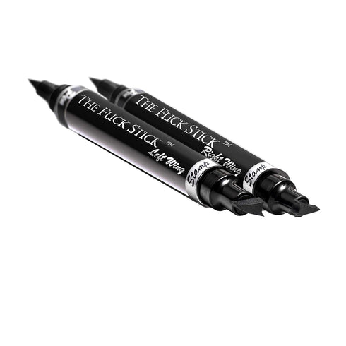Winged Eyeliner Stamp - 2 x Black Liquid Eyeliner Pens, Easy Cat Eye Stencil Tool, SmudgeProof & Waterproof