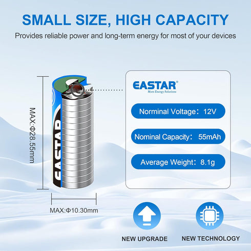 A23 12 Volt Battery 6 Pack, Long Lasting Alkaline 23A 12V Battery for High-Powered Devices