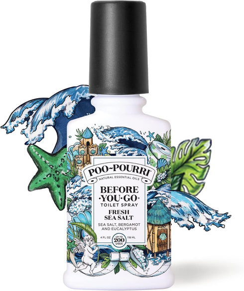 Poo-Pourri Before-You-Go Toilet Spray, 4 Fl Oz, Fresh Sea Salt, Bergamot and Eucalyptus