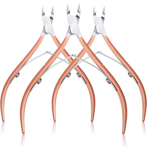 Mudder 3 Packs Cuticle Nippers Cutter Tool - Stainless Steel Nail Cuticle Trimmer Remover with Pointed Blade