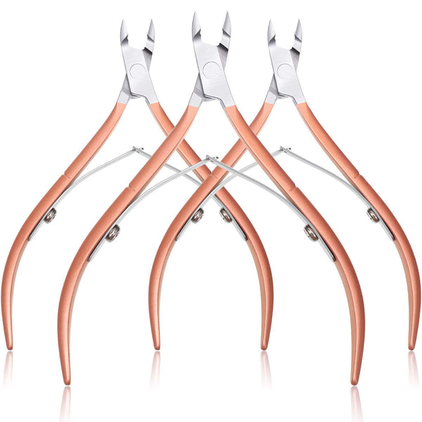Mudder 3 Packs Cuticle Nippers Cutter Tool - Stainless Steel Nail Cuticle Trimmer Remover with Pointed Blade