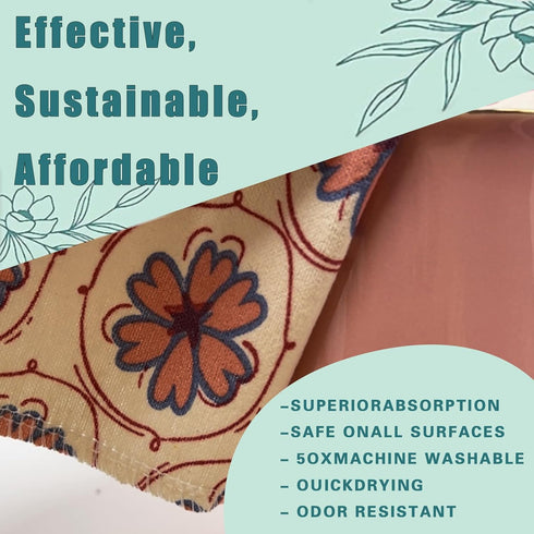 Reusable Paper Towel Rolls, 20 Pack, Washable Napkin Cloth, 100% Cotton, Super Soft, Absorbent, Lemon