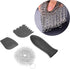 Chainmail Scrubber Kit for Cast Iron Pans, Stainless Steel Cleaner with Toothed Scraper and Handle Cover, Durable for