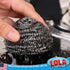 Lola Products Stainless Steel Scouring Pad, 18 Grams, Curled Flat Wire for Cookware Cleaning, 1 Pack