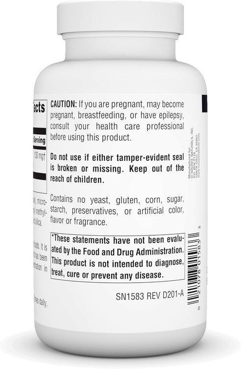 Source Naturals DMAE, Dimethylaminoethanol Bitartrate, 200 Capsules, Supports Mental Concentration