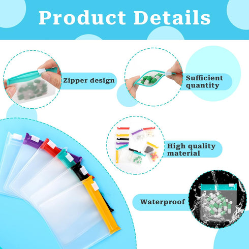 Sliverdew (12 Zippered Pill Pouch Reusable Pill Pouch Bags Storage Pouches with Slide Lock Pill Bags Small Portable