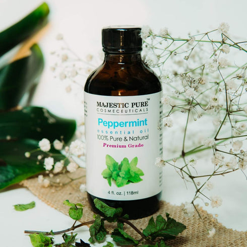 MAJESTIC PURE Peppermint Essential Oil | 100% Pure Natural Peppermint Oil | Premium Grade for Hair Care, Aromatherapy,