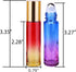 inice 12 Pack Gradient Color Roller Bottles, 10ml Glass Essential Oils Applicator with Golden Metal Cap