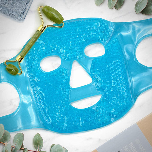 Ice Face Mask + Jade Roller Set - Beauty Roller & Facial Mask Tool for Wrinkles, Fine Lines, Anti Aging