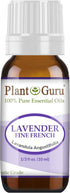 Lavender Essential Oil 10 ml (Fine French), 100% Pure Natural Undiluted for Skin, Body, Hair Growth, Aromatherapy