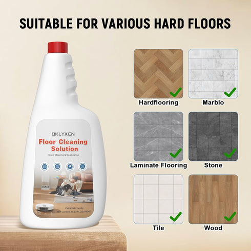 QKLYXEN 2 (Q5/Q7/Q8/Q10/S7/S8/Saros 10R/F25/Qrevo Bottle Floor Cleaning Solution Compatible with Roborock Series)