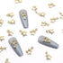 YECIRALA 40 Pcs Star Nail Charms, 3D Gold Silver Rhinestones and Gems for Acrylic Nails DIY Crafts Supplies
