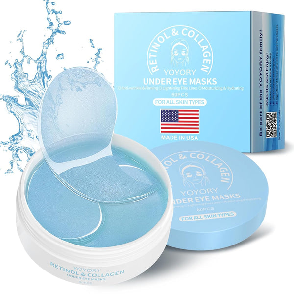 Under Eye Patches Masks - Treatment for Dark Circles, Puffy Eyes, Fine Lines, Wrinkles, Collagen & Hyaluronic Acid, 60
