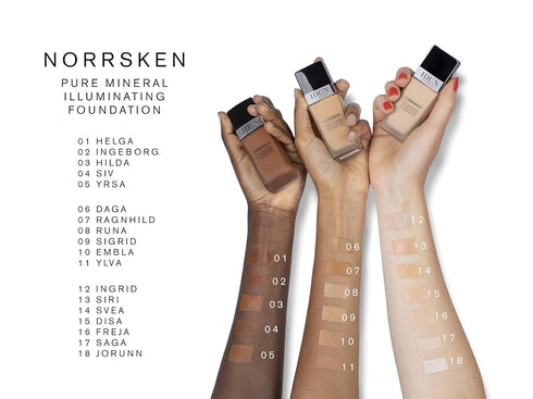 Liquid Norrsken Foundation, Silky Smooth Coverage, Luminous Finish for Dry Skin, 214 Ylva, 1.01 oz