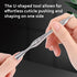 Stainless Steel Cuticle Pusher with Fork - Dual Head Cutter Trimmer Remover, 2-in-1 Anti-slip Nail Care Tool