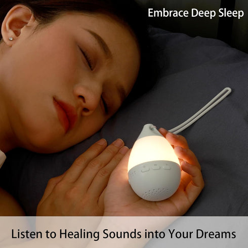 SINGMIO M10 White Noise Sleep Machine, Portable Sound Machine with Timer, Soothing Music Player, Night Light, Long