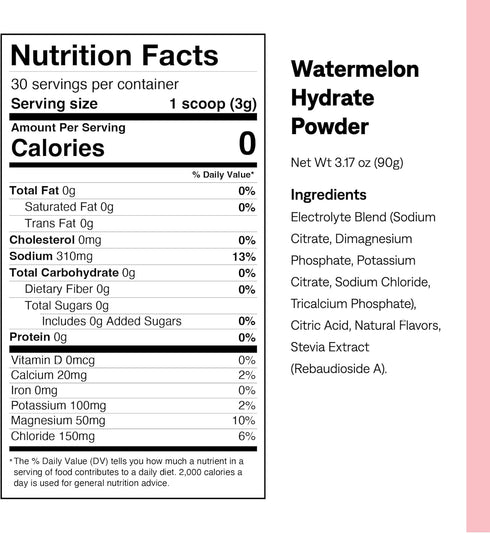 UCAN Hydrate Electrolyte Drink Mix Watermelon Flavor, 30 Servings, Sugar-Free, Keto-Friendly, Vegan