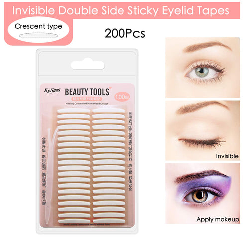 Ultra Invisible Double Eyelid Tape Stickers - 200Pcs/100Pairs Both Side Sticky Instant Eye Lid Lift Strips for Hooded