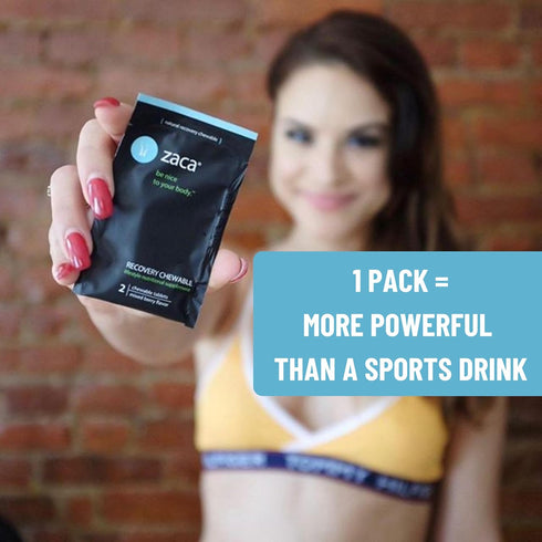 Zaca Recovery Chewable Supplement | Hydrate + Revive | Party, Travel, Exercise & Altitude | Non-Sugar & Non-Gluten |
