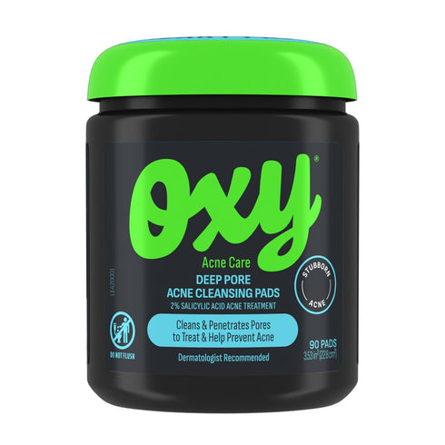 Oxy Deep Pore Acne Facial Cleansing Pads - Maximum Strength 2% Salicylic Acid, 90 Pads