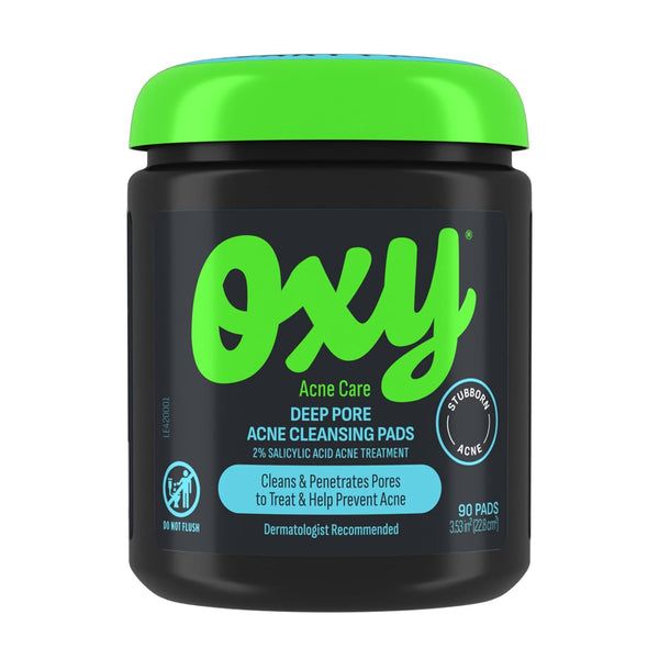 Oxy Deep Pore Acne Facial Cleansing Pads - Maximum Strength 2% Salicylic Acid, 90 Pads