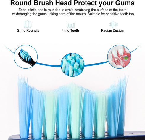 Toothbrush Replacement Heads Compatible with Bitvae D2 Electric Toothbrush, Sonic Electric Toothbrush Heads, 10 Pack